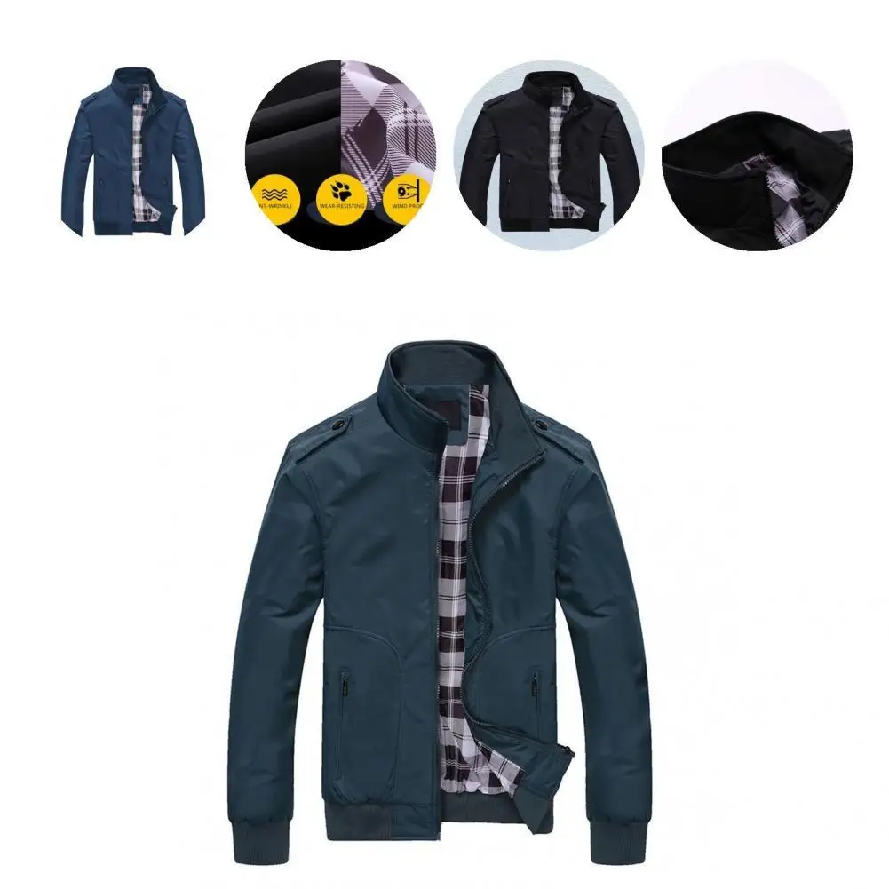 Men Jacket Plaid Inseam Great Stitching Elastic Hem Wear-resistant Spring Coat Spring Jacket for Business Trip
Men Jacket Plaid Inseam Great Stitching Elastic Hem Wear-resistant Spring Coat Spring Jacket for Business Trip