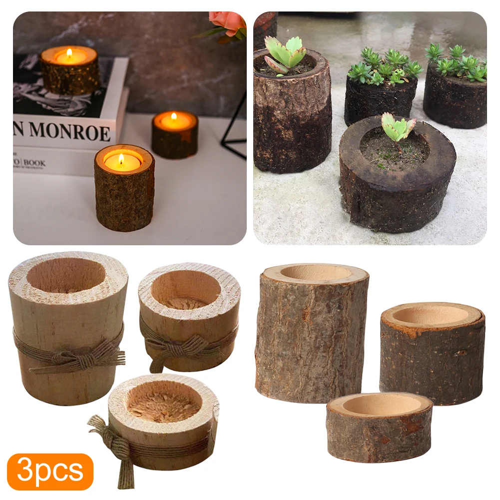 3pcs Wooden Candle Holder Candlestick Rustic Wedding Decor Christmas Table Decoration Succulent Planter Birthday Party Supplies
3pcs Wooden Candle Holder Candlestick Rustic Wedding Decor Christmas Table Decoration Succulent Planter Birthday Party Supplies