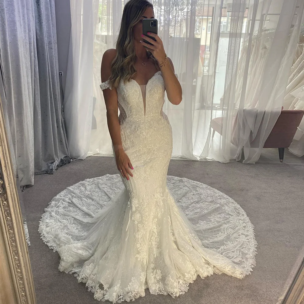 Luxury Wedding Dress For Women 2022 Sweetheart Off The Shoulder Appliques Bridal Gowns Boho Sequined Mermaid Vestido De Novia
Luxury Wedding Dress For Women 2022 Sweetheart Off The Shoulder Appliques Bridal Gowns Boho Sequined Mermaid Vestido De Novia