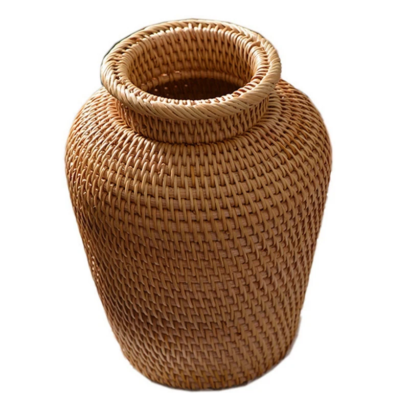 2X Rattan Woven Vase Art Vase Fashion Tabletop Decoration Plants Flower Pot Faddish Home Gardening Supplies Flower 
2X Rattan Woven Vase Art Vase Fashion Tabletop Decoration Plants Flower Pot Faddish Home Gardening Supplies Flower