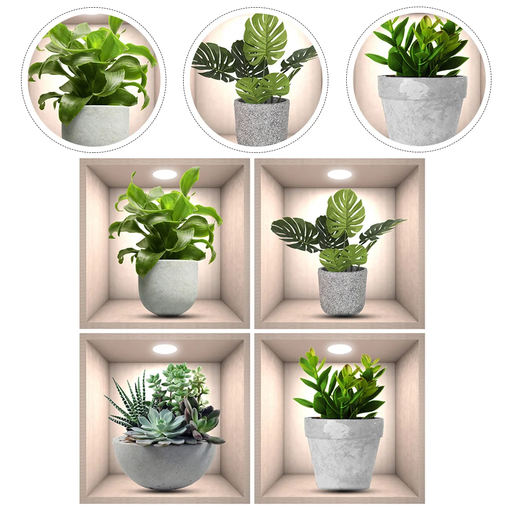 4 Pcs Green Plants Sticker Creative Stickers Pot Decal Bonsai Printed Home Self-adhesive Door
4 Pcs Green Plants Sticker Creative Stickers Pot Decal Bonsai Printed Home Self-adhesive Door