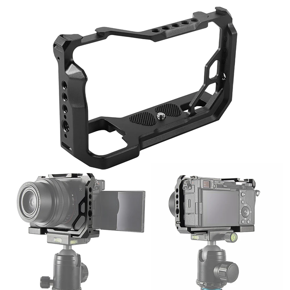 Outdoor Aluminum Alloy Easy Install Durable Frame Double Locking Camera Cage Cold Shoe Interface Protective Fit For Sony A7C
Outdoor Aluminum Alloy Easy Install Durable Frame Double Locking Camera Cage Cold Shoe Interface Protective Fit For Sony A7C
