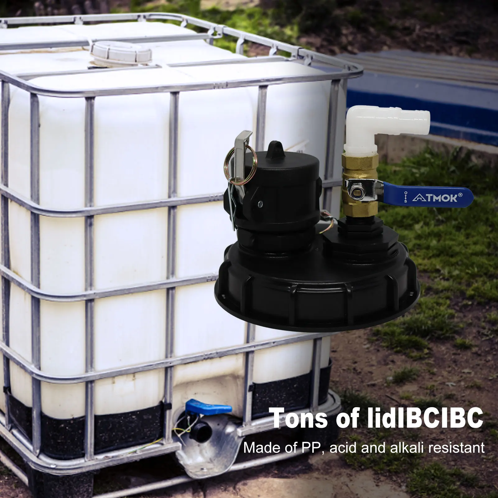 IBC Tank Cap Cover Lid Professional IBC Ton Tank Adapter Ton Cap Fitting Connector with Valve Garden Water Hose Faucet
IBC Tank Cap Cover Lid Professional IBC Ton Tank Adapter Ton Cap Fitting Connector with Valve Garden Water Hose Faucet