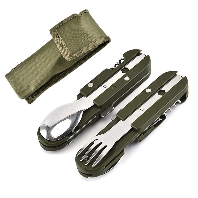 Army Green Folding Portable Stainless Steel Camping Picnic Cutlery Knife Fork Spoon Bottle Opener Flatware Tableware Travel Kit
Army Green Folding Portable Stainless Steel Camping Picnic Cutlery Knife Fork Spoon Bottle Opener Flatware Tableware Travel Kit