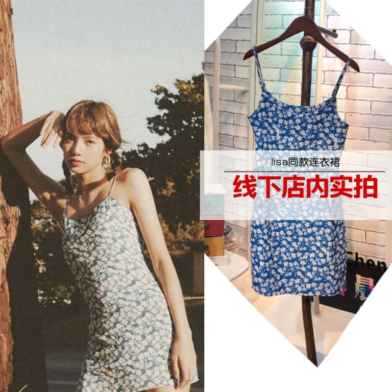 Kpop Girl Group LISA Sexy Vintage Blue Floral Sling Mini Dress Women Concert Outfits Festival Rave Stage Costume Fashion Clothes
Kpop Girl Group LISA Sexy Vintage Blue Floral Sling Mini Dress Women Concert Outfits Festival Rave Stage Costume Fashion Clothes