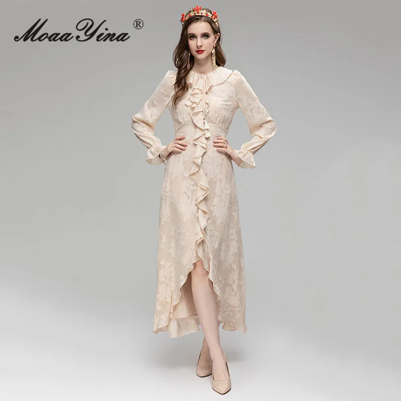 MoaaYina, летнее модное дизайнерское длинное винтажное платье цвета хаки, женское асимметричное жаккардовое платье с отложным воротником на завязках и высокой талией
MoaaYina, летнее модное дизайнерское длинное винтажное платье цвета хаки, женское асимметричное жаккардовое платье с отложным воротником на завязках и высокой талией