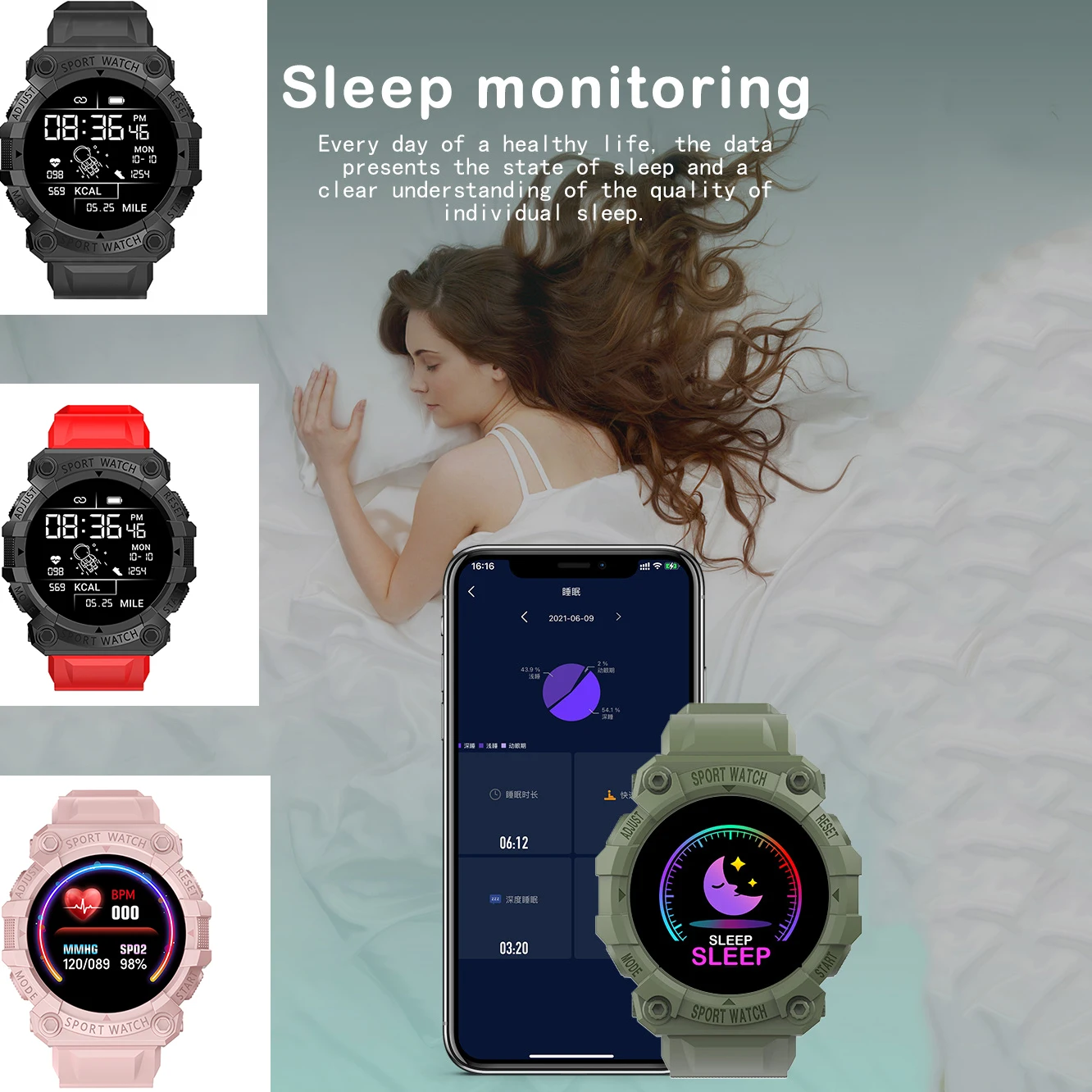 Смарт-часы FD68S с сенсорным экраном для мужчин и женщин спортивный фитнес-браслет