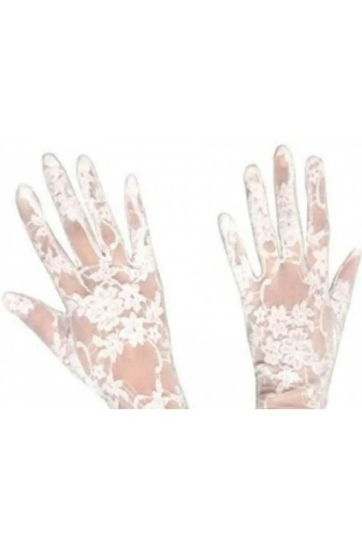 

Ruched Bridal Gloves-White Short Lace Mesh Bridal Transparent Elegant Fishnet Silk Tulle Guipure