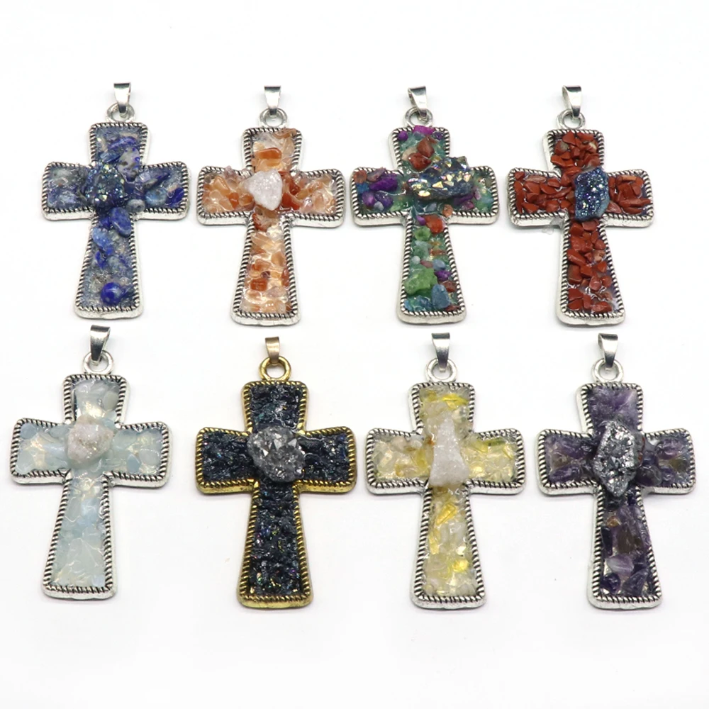 4PCS Amethyst Aquamarine Citrine Natural Stone Cross Pendant Necklace For Jewelry Making DIY Charm Accessories Gift Party43x63mm
4PCS Amethyst Aquamarine Citrine Natural Stone Cross Pendant Necklace For Jewelry Making DIY Charm Accessories Gift Party43x63mm