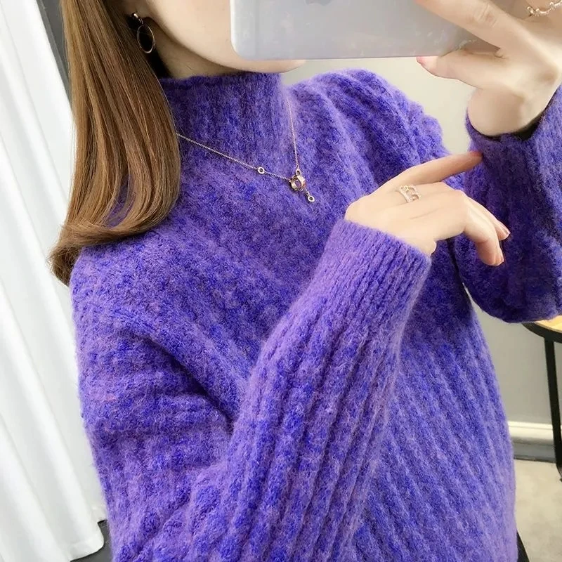 2022 New Loose Turtleneck Knit Sweater Women Pullover Autumn Winter Cocoon Solid Thicken Bottom Shirt Lady Top Outerwear Jumpers
2022 New Loose Turtleneck Knit Sweater Women Pullover Autumn Winter Cocoon Solid Thicken Bottom Shirt Lady Top Outerwear Jumpers