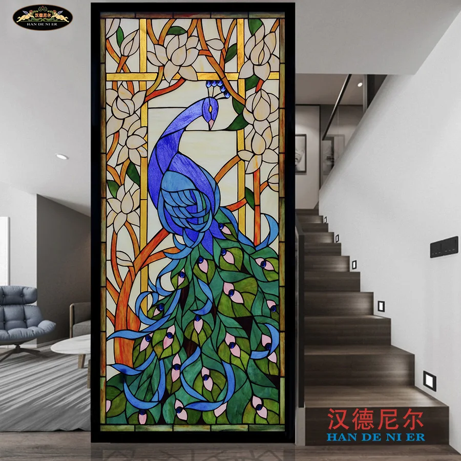 Peacock decorative color retro mosaic church porch partition screen lamp slide sliding doors and windows art glass
Peacock decorative color retro mosaic church porch partition screen lamp slide sliding doors and windows art glass