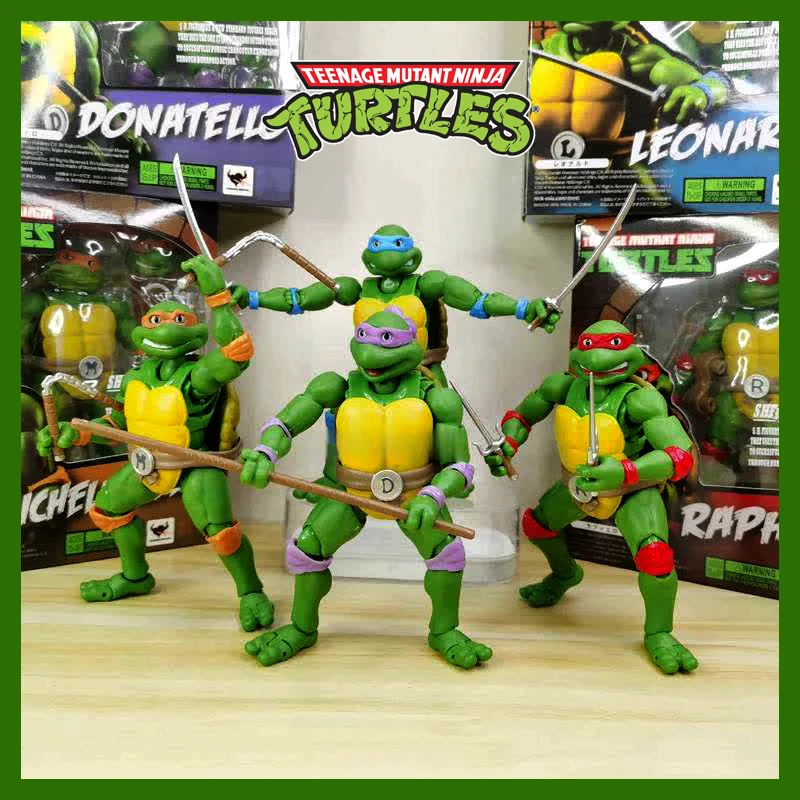 

SHF Teenage Mutant Ninja Turtles Action Figure Figures Leonardo Raphael Donatello Mickey Figurine TMNT Statue Doll Model Toys