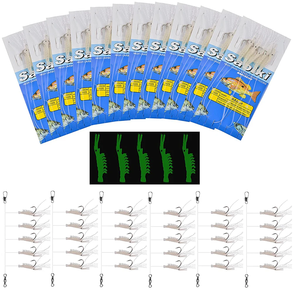5Pcs Luminous Shrimp Fishing Rigs Soft Silicone Trout Artificial Bait Lures With Swivels Hooks For Saltwater Freshwater
5Pcs Luminous Shrimp Fishing Rigs Soft Silicone Trout Artificial Bait Lures With Swivels Hooks For Saltwater Freshwater