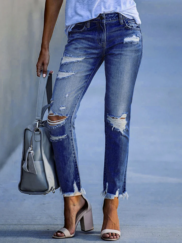 2023Hot Jeans Spring/Summer Washed Old Tassel Jeans Women's Mid-waist Solid Color Slim Fit Slim High Elastic Pencil Pants Women
2023Hot Jeans Spring/Summer Washed Old Tassel Jeans Women's Mid-waist Solid Color Slim Fit Slim High Elastic Pencil Pants Women