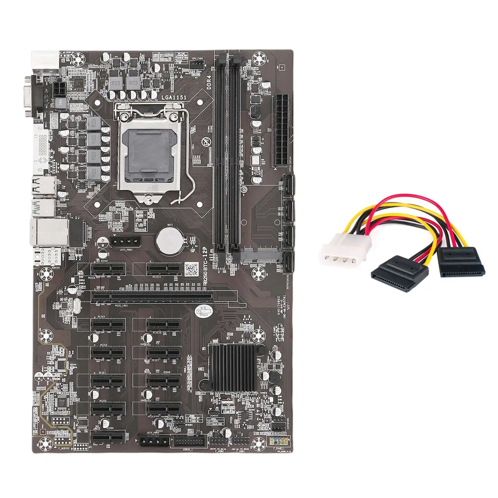 Материнская плата B250B ETH для майнинга + 4-контактный кабель SATA LGA1151 DDR4 12x, слот для графической карты MSATA SATA3.0 для майнинга BTC
Материнская плата B250B ETH для майнинга + 4-контактный кабель SATA LGA1151 DDR4 12x, слот для графической карты MSATA SATA3.0 для майнинга BTC