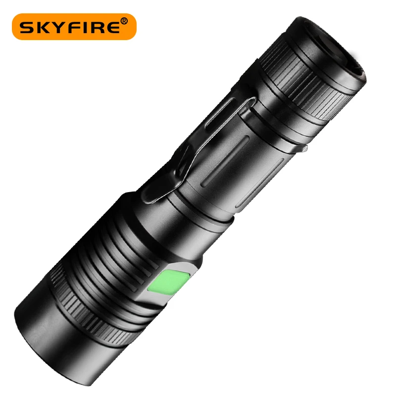 

SKYFIRE 2022 New LED Tactical Flashlights Type-C USB Rechargeable Zoomable Spotlight Floodlight Outdoor Waterproof SF-490