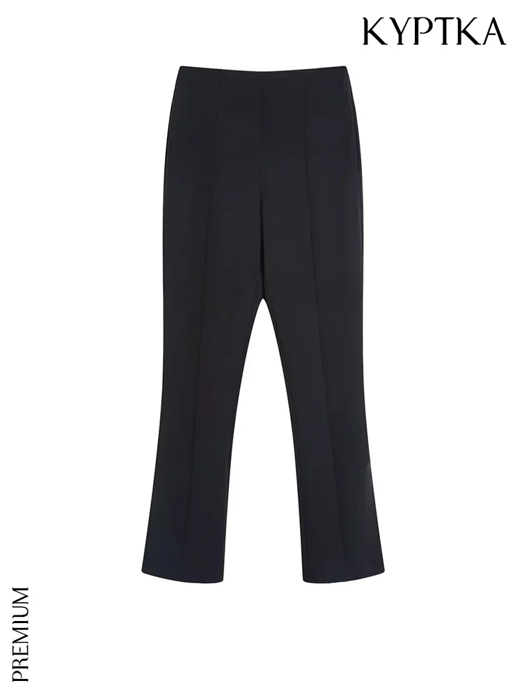 KYPTKA Women Fashion With Side Vents Flared Trousers Vintage High Waist Side Zipper Female Pants Mujer
KYPTKA Women Fashion With Side Vents Flared Trousers Vintage High Waist Side Zipper Female Pants Mujer