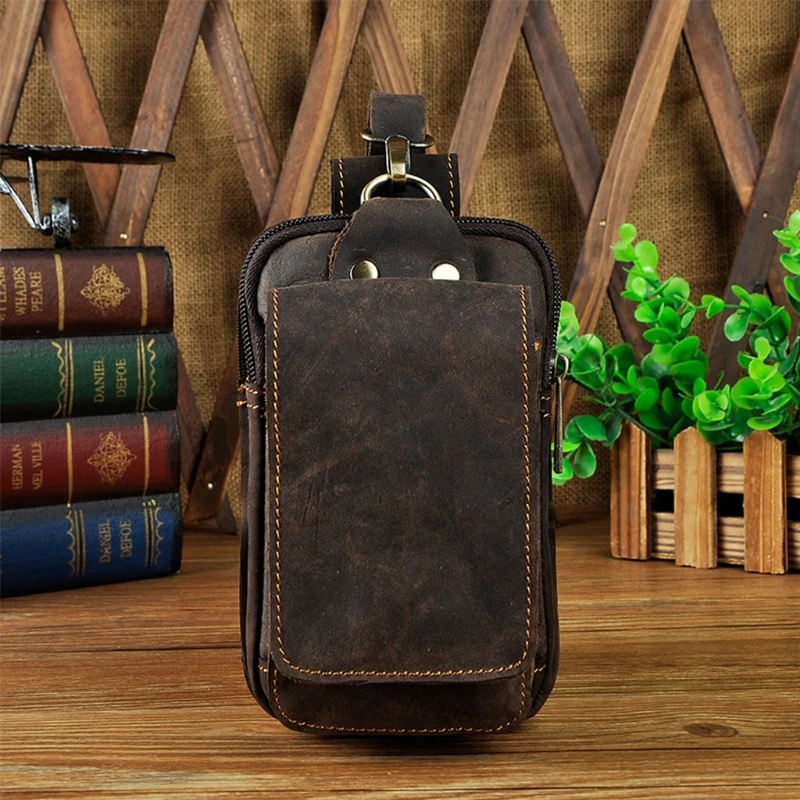 Men Casual Design Small Waist Bag Cowhide Fashion Hook Bum Bag Waist Belt Pack Cigarette Case 5.5" Phone Pouch
Men Casual Design Small Waist Bag Cowhide Fashion Hook Bum Bag Waist Belt Pack Cigarette Case 5.5" Phone Pouch