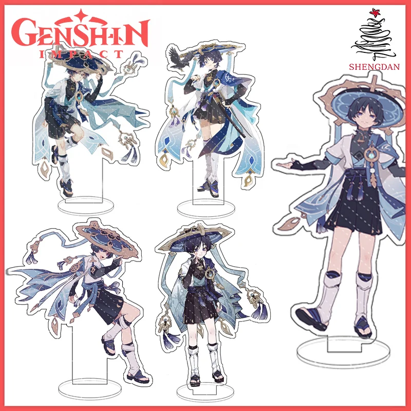 

Hot Anime Genshin Impact Figure The Wanderer Scaramouche Acrylic key chain Stand Model Plate Desk Bedroom Decortion Friend Gifts