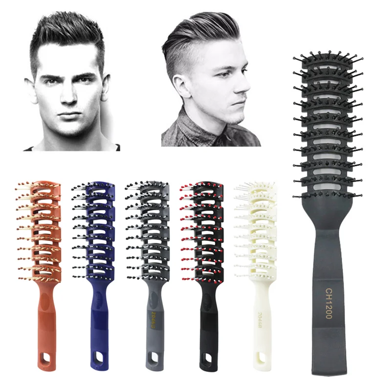 

1pc Ribbed Comb for Men Boy Fluffy Hair Brush Salon Hairdressing Comb Massage Ribs Hair Comb Scalp Barber Hair Styling Hair Comb