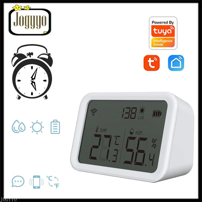 Tuya WiFi temperature and humidity light detection alarm clock 4 in 1 smart sensor temperature and humidity sensor date display
Tuya WiFi temperature and humidity light detection alarm clock 4 in 1 smart sensor temperature and humidity sensor date display