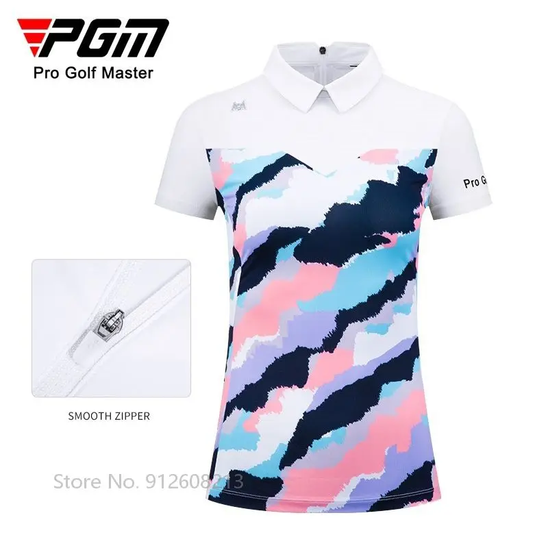 PGM Ladies Summer Printed Golf T-Shirt Slim Elastic Golf Shirt Women Short Sleeve Casual Sports Wear Quick-dry Tops Back Zipper
PGM Ladies Summer Printed Golf T-Shirt Slim Elastic Golf Shirt Women Short Sleeve Casual Sports Wear Quick-dry Tops Back Zipper