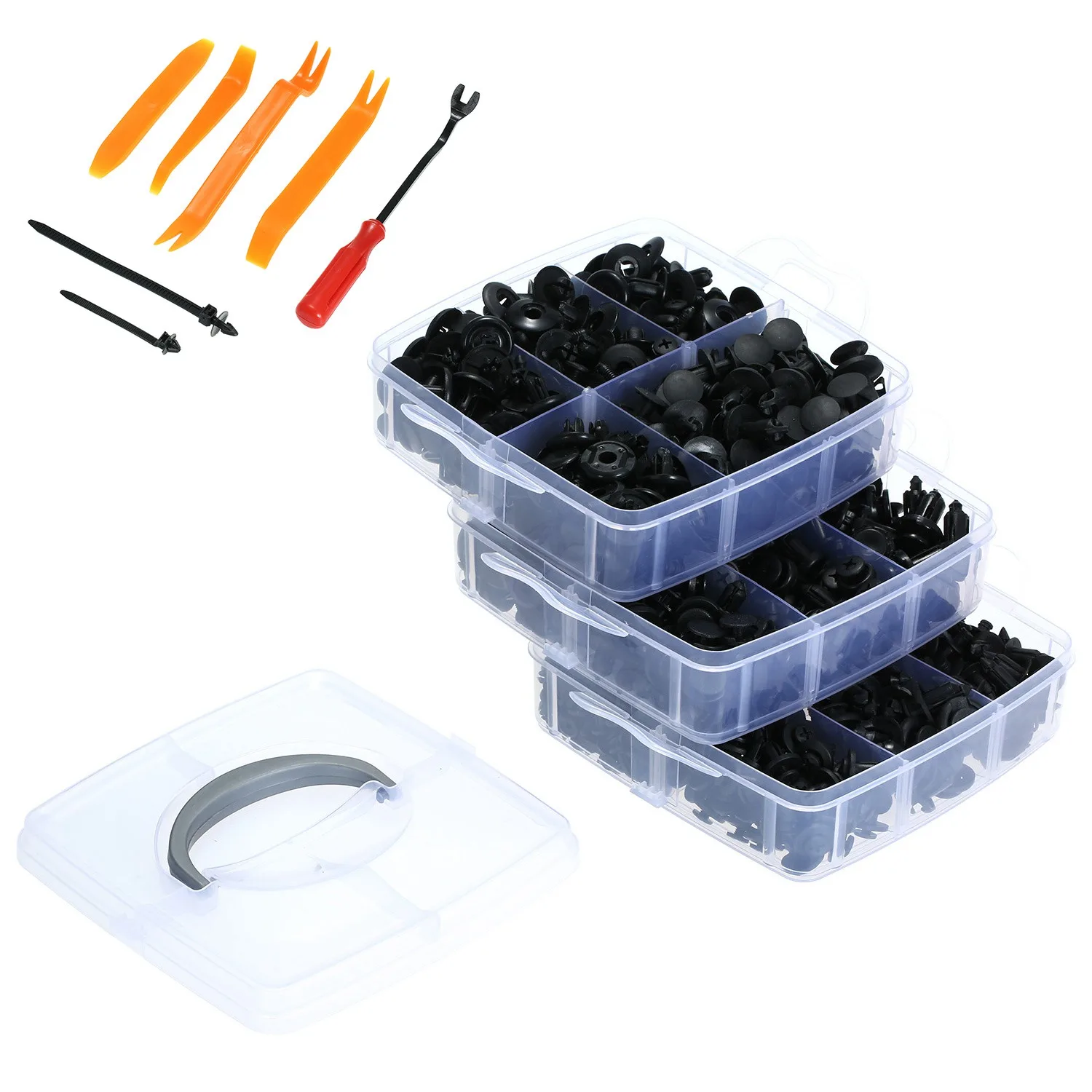 

655Pcs/Set Car Retainer Clips Plastic Fasteners Kit Clips 17 Sizes Nylon Bumper Auto Push Pin Rivets Kit