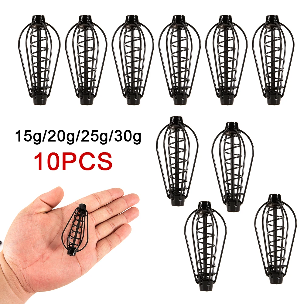 

10pcs Carp Fishing Feeder 6 Wire Method Carp Fishing Feeder Swim Feeders Spring Lead Sinker 15-30g Fishing Tackle Tool