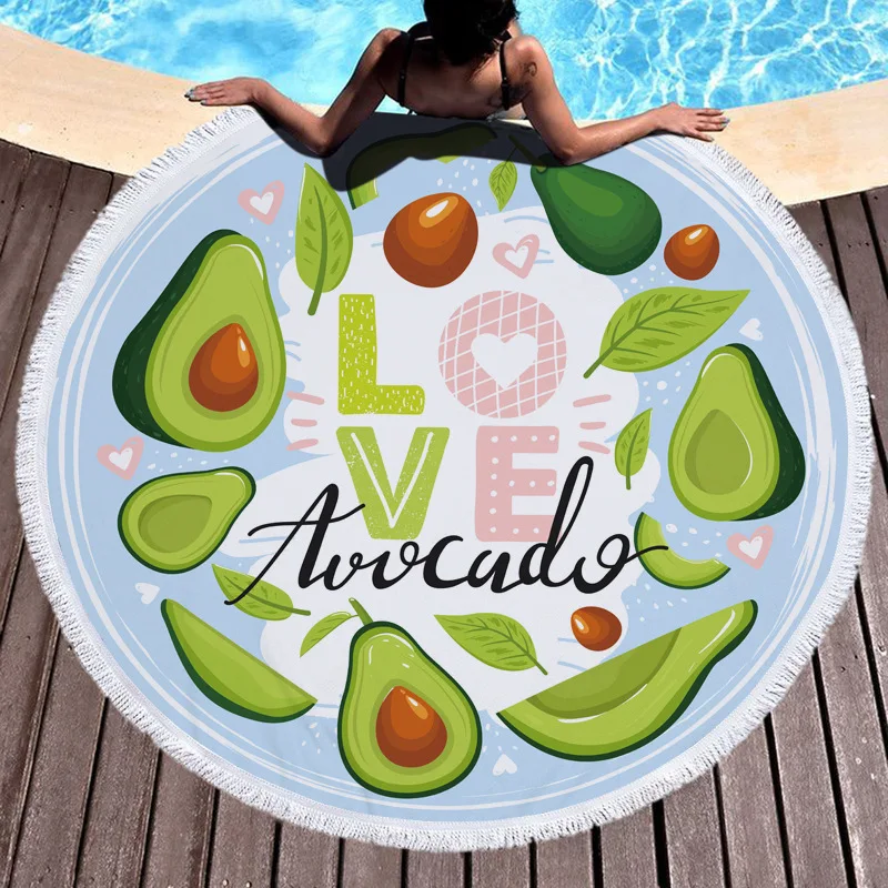 New avocado round blanket 3D printing microfiber round beach towel beach bathing towel
New avocado round blanket 3D printing microfiber round beach towel beach bathing towel