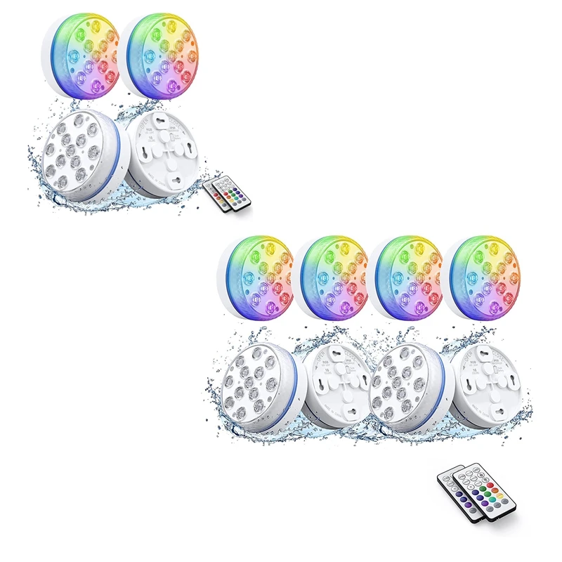 Hot Tub Lights, Submersible LED Lights With RF Remote, IP68 Waterproof Underwater Pool Light With 13 LED Beads
Hot Tub Lights, Submersible LED Lights With RF Remote, IP68 Waterproof Underwater Pool Light With 13 LED Beads