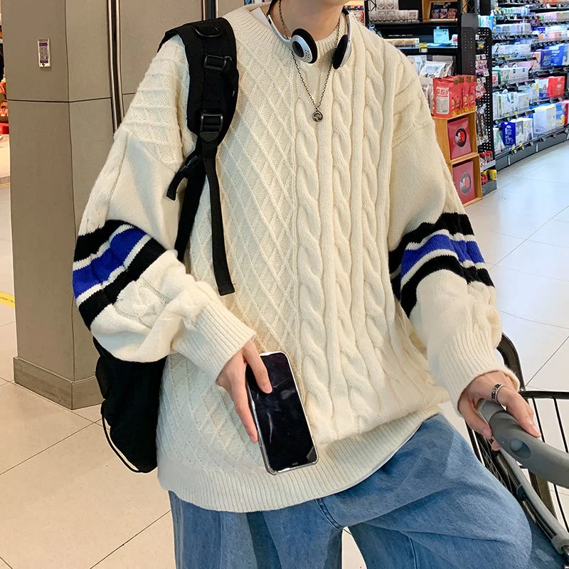 Privathinker Striped Patchwork Men's Round Neck Sweater Fashion Autumn Loose Knitted Pullovers New Korean Style Male Knitwear
Privathinker Striped Patchwork Men's Round Neck Sweater Fashion Autumn Loose Knitted Pullovers New Korean Style Male Knitwear