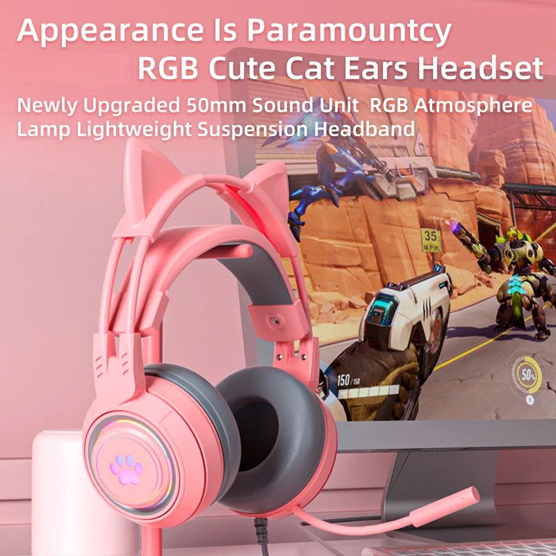 Игровая гарнитура для ПК «кошачьи уши», проводная USB-гарнитура розового цвета с микрофоном для PS4/Xbox
Игровая гарнитура для ПК «кошачьи уши», проводная USB-гарнитура розового цвета с микрофоном для PS4/Xbox