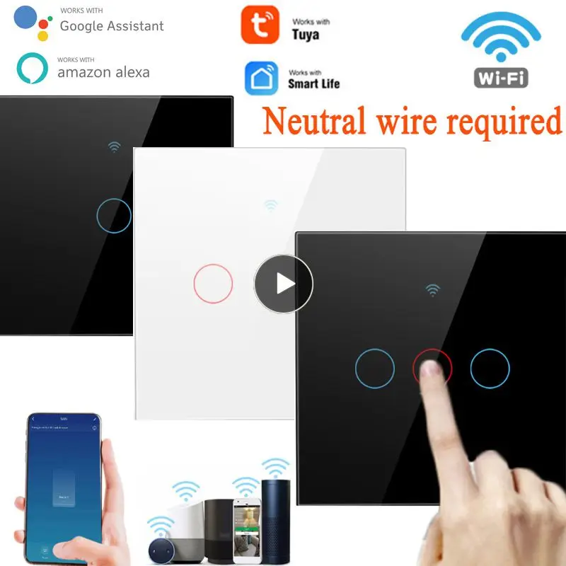 1/2/3gang Wifi Smart Switch Wireless Touch Switch Neutral Wire Timing Light Wall Button Tuya Touch Switch Eu
1/2/3gang Wifi Smart Switch Wireless Touch Switch Neutral Wire Timing Light Wall Button Tuya Touch Switch Eu