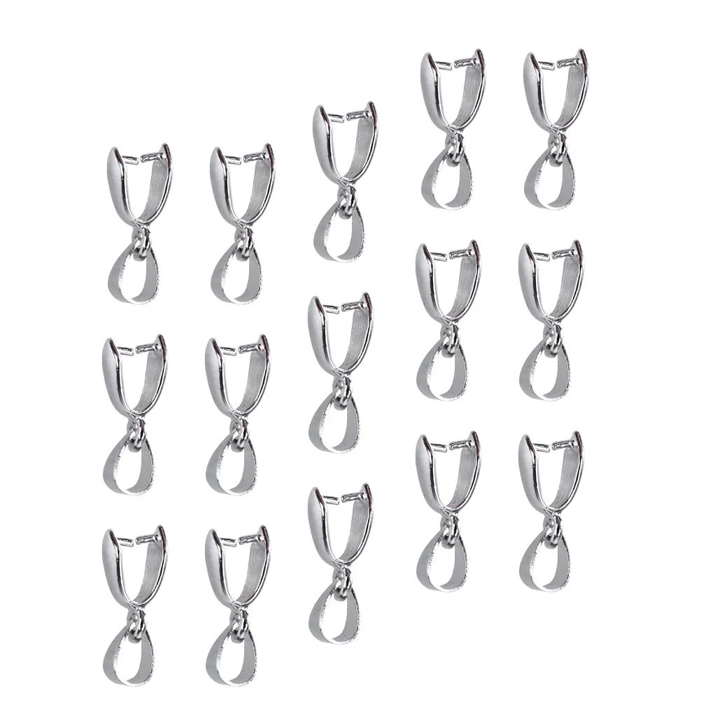 

50 Metal Pinch Clip Clasp Bail Finish Necklace Clasps Dangle Charm Bead Pendant Connector Findings for Pendant Necklace Jewelry