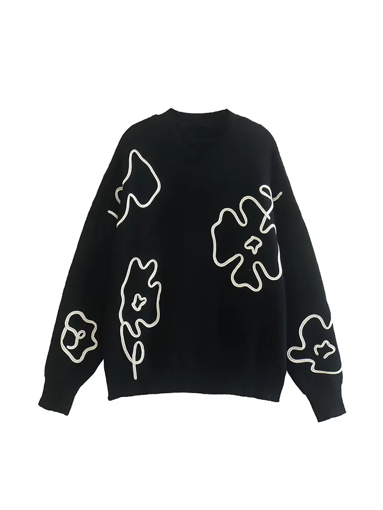 PB&ZA Women 2022 Autumn New Fashion flower loose warm Knitted Sweater Vintage O Neck Long Sleeve Female Pullovers Chic Tops
PB&ZA Women 2022 Autumn New Fashion flower loose warm Knitted Sweater Vintage O Neck Long Sleeve Female Pullovers Chic Tops