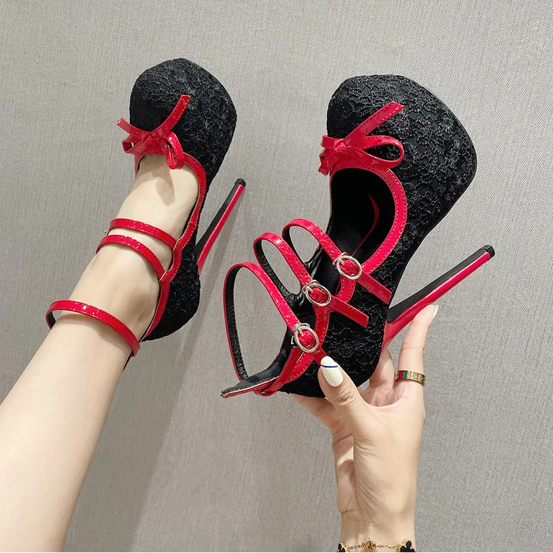 Size 35-42 Sexy Nightclub Pole Dance Super High Heels Platform Pumps Women Bowknot Stiletto Buckle Strap Wedding Shoes Red
Size 35-42 Sexy Nightclub Pole Dance Super High Heels Platform Pumps Women Bowknot Stiletto Buckle Strap Wedding Shoes Red