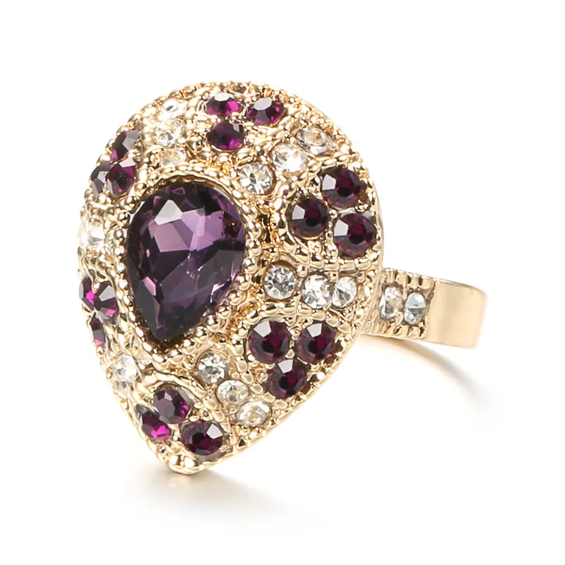 2022 Hot Glamour Women Jewelry Water Drop Purple Crystal Rings Fashion Gold Color Bride Wedding Ring Vintage Jewelry Accessories
2022 Hot Glamour Women Jewelry Water Drop Purple Crystal Rings Fashion Gold Color Bride Wedding Ring Vintage Jewelry Accessories