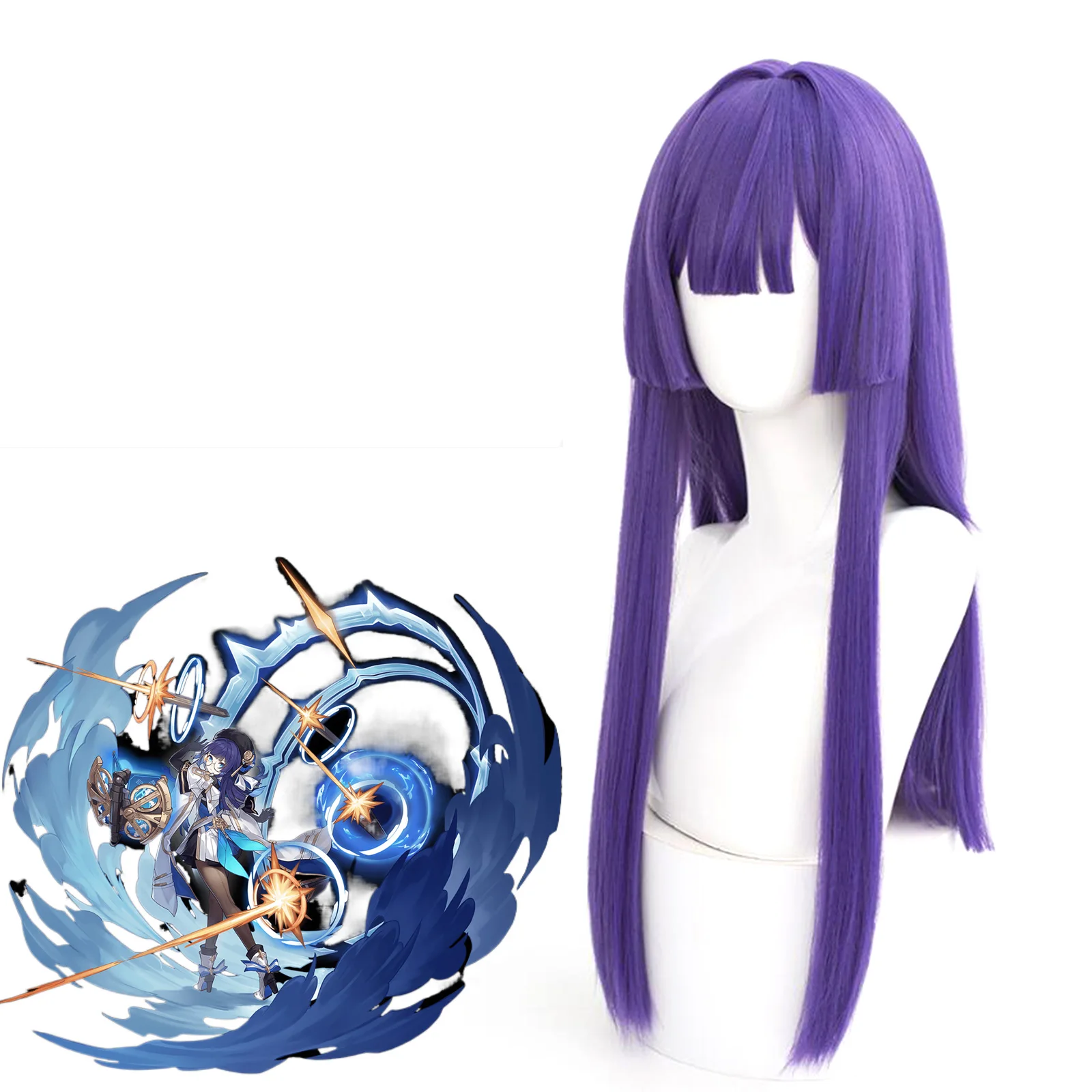 Anime Game Honkai: Star Rail Pelageya Sergeyevna Cosplay Wig for Adult 65cm Long Purple Blunt bangs Straight Hair Halloween 
Anime Game Honkai: Star Rail Pelageya Sergeyevna Cosplay Wig for Adult 65cm Long Purple Blunt bangs Straight Hair Halloween
