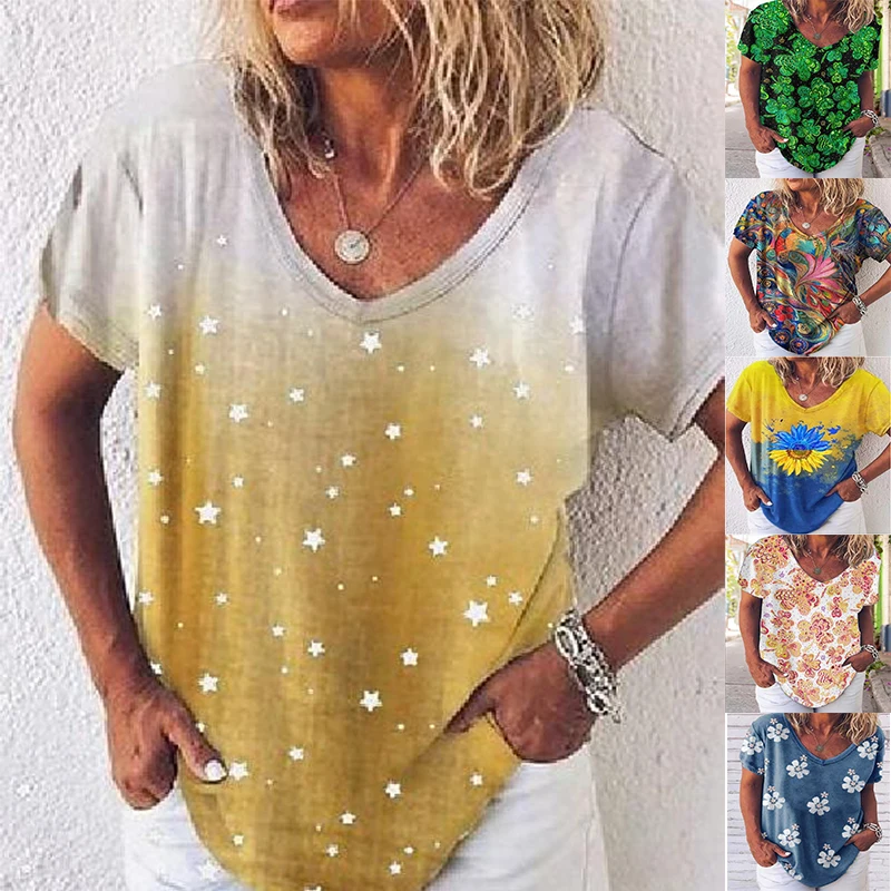 2022 Summer Women's New Design Streetwear T-Shirt Floral Theme Print Painting T-Shirt V-Neck Casual Everyday Pullover Tops
2022 Summer Women's New Design Streetwear T-Shirt Floral Theme Print Painting T-Shirt V-Neck Casual Everyday Pullover Tops