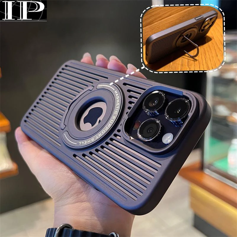 Luxury Magnetic Heat Dissipation Bracket Case For iPhone 15 Pro Max 14 13 12 Cooling Breathable Wireless Charge Shockproof Cover
Luxury Magnetic Heat Dissipation Bracket Case For iPhone 15 Pro Max 14 13 12 Cooling Breathable Wireless Charge Shockproof Cover