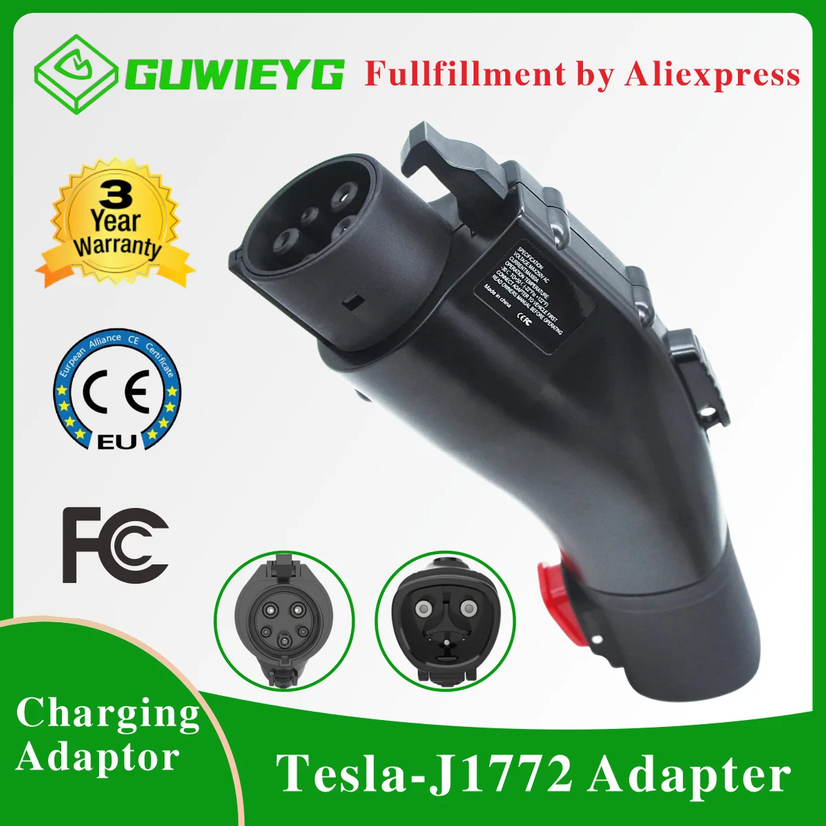 GUWIEYG Tesla to J1772 Adapter - Max 48A 250V Tesla to Type1 Adaptor EVs Charging Adapter with Anti-Drop Lock Adapter
GUWIEYG Tesla to J1772 Adapter - Max 48A 250V Tesla to Type1 Adaptor EVs Charging Adapter with Anti-Drop Lock Adapter