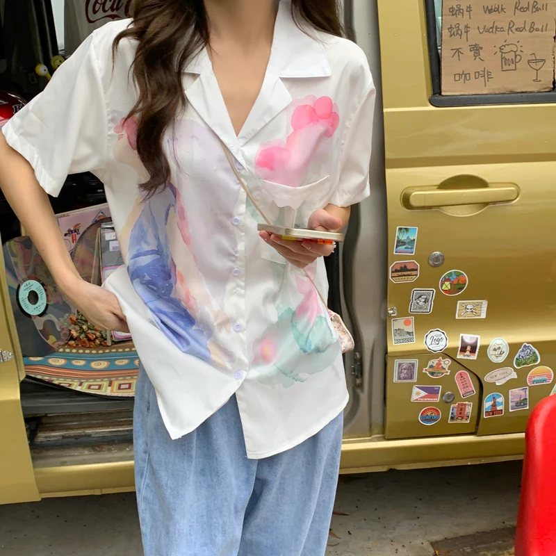 Chinese fashion white short sleeve shirt women's summer tie-dye loose large size slimming polo collar long fashion shirt
Chinese fashion white short sleeve shirt women's summer tie-dye loose large size slimming polo collar long fashion shirt