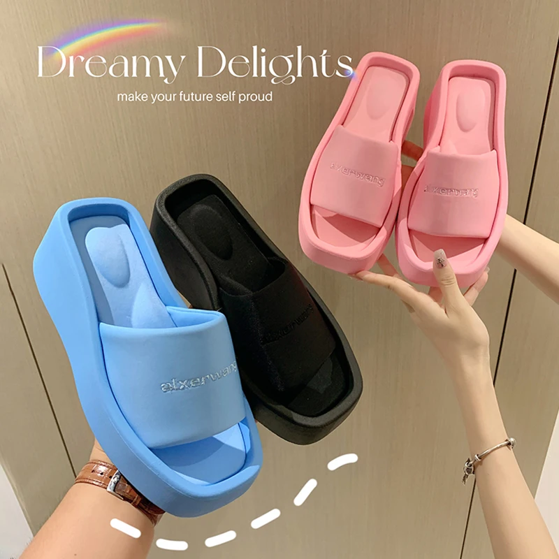 New Platform Women Slippers Summer Square Toe Brand Satin Sandals Women Sexy High Heels Shoes Beach Sandals Flip Flops blue pink
New Platform Women Slippers Summer Square Toe Brand Satin Sandals Women Sexy High Heels Shoes Beach Sandals Flip Flops blue pink