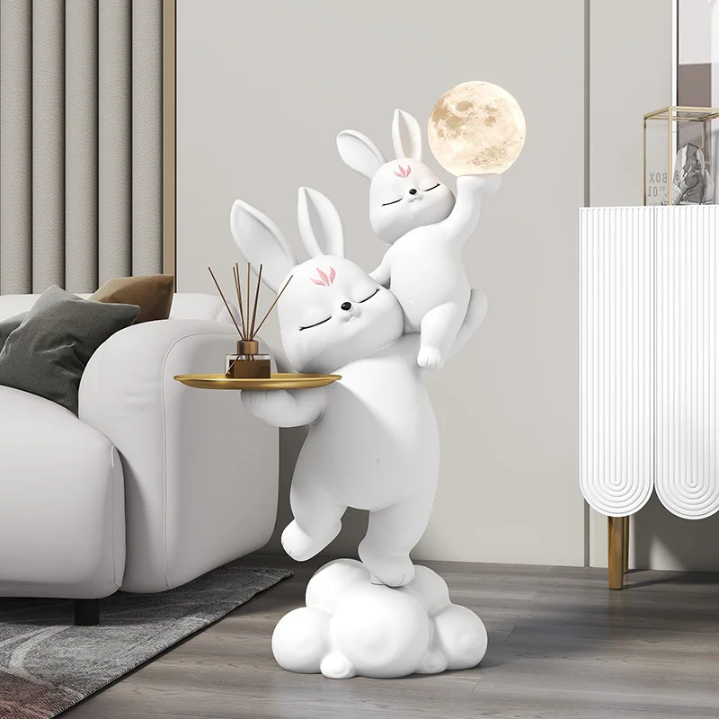 Home Decor Sculptures Living Room Decorations New Chinese Creative Jade Rabbit Lamp Floor Resin Cute Animal Ornaments Statues
Home Decor Sculptures Living Room Decorations New Chinese Creative Jade Rabbit Lamp Floor Resin Cute Animal Ornaments Statues