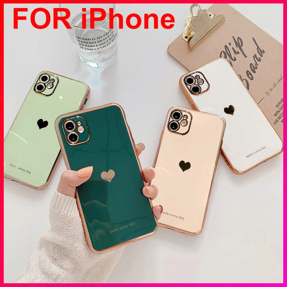 Shockproof and protective back cover electroplated heart candy color phone case For iPhone 11Pro 13 12 Pro Max XR XS X XS Max 7
Shockproof and protective back cover electroplated heart candy color phone case For iPhone 11Pro 13 12 Pro Max XR XS X XS Max 7