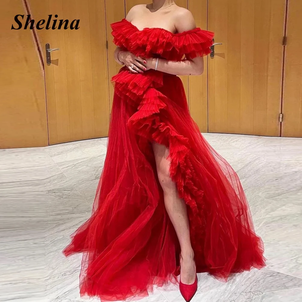 Stylish Irregular Ruffled Prom Dresses Boat Neck Slit Asymmetrical Court Train Evening Gowns Vestido De Noche Made To Order
Stylish Irregular Ruffled Prom Dresses Boat Neck Slit Asymmetrical Court Train Evening Gowns Vestido De Noche Made To Order