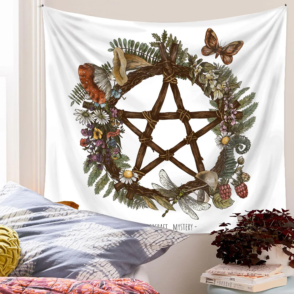 Witchreft Mystery Tapestry Green Witch Mushroom Wall Hanging Bedroom Aesthetic Nature Art Tapiz Pared Room Decor Home Decoration 
Witchreft Mystery Tapestry Green Witch Mushroom Wall Hanging Bedroom Aesthetic Nature Art Tapiz Pared Room Decor Home Decoration