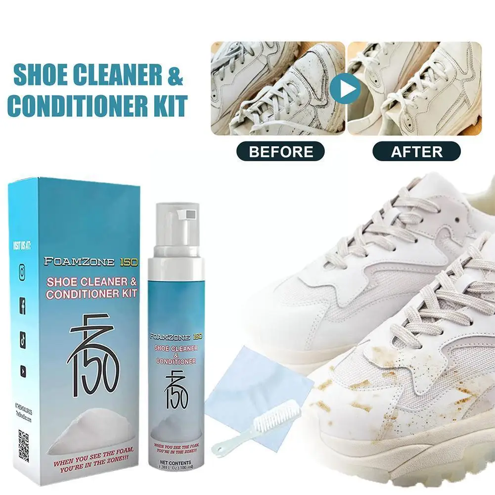100ml Shoe Cleaner With Brush Wipes Shoe Cleaning Tool Clean Dirt Scratches Kit Cleaning Remove Agent Stains Shoes Stubborn W0x6
100ml Shoe Cleaner With Brush Wipes Shoe Cleaning Tool Clean Dirt Scratches Kit Cleaning Remove Agent Stains Shoes Stubborn W0x6
