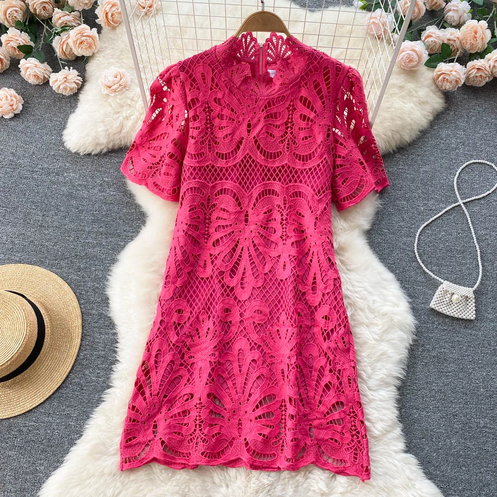 Lace Dress Women White Dresses Party Korean Y2k Cute Beach Vacation Dress High Quality Hollow Out Short Sleeve Sexy Vestidos
Lace Dress Women White Dresses Party Korean Y2k Cute Beach Vacation Dress High Quality Hollow Out Short Sleeve Sexy Vestidos