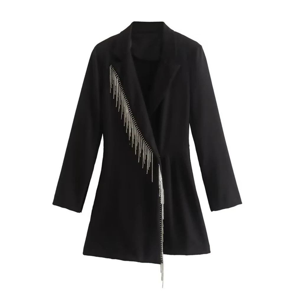 PB&ZA Fashion Women's Playsuits Elegant Mini Dresses TASSEL Decorate Black Ladies Long Sleeve Slim Luxury Female Short Jumpsuit
PB&ZA Fashion Women's Playsuits Elegant Mini Dresses TASSEL Decorate Black Ladies Long Sleeve Slim Luxury Female Short Jumpsuit